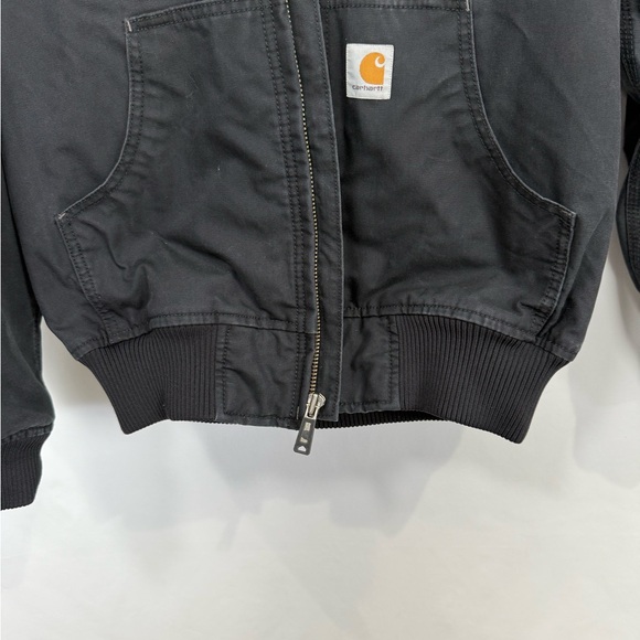 Vintage Carhartt Jacket Men’s  Large Black Bomber Rugged Hunting Fishing - Picture 5 of 16